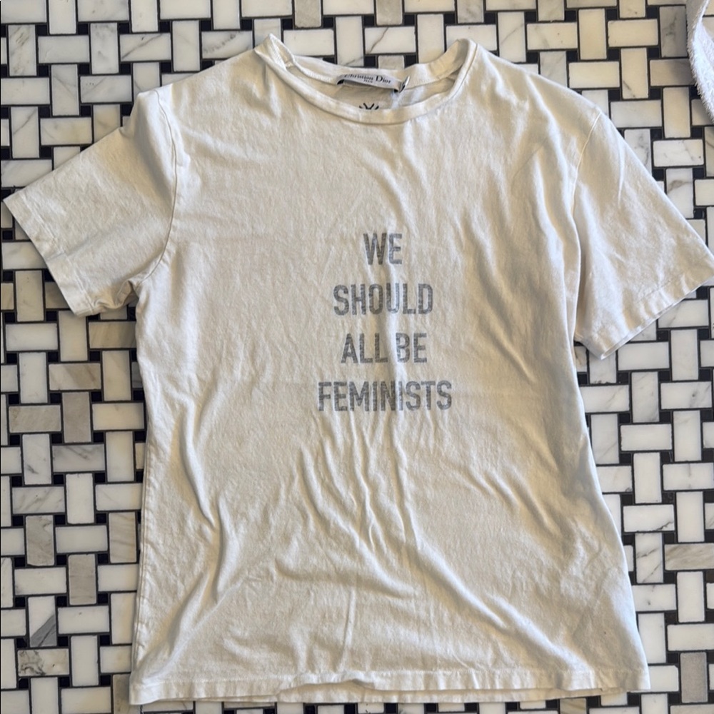 Dior White T-Shirt with Bee Logo